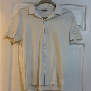 Reiss Cream Short Sleeve Men's Shirt